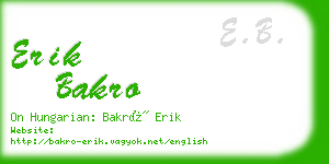erik bakro business card